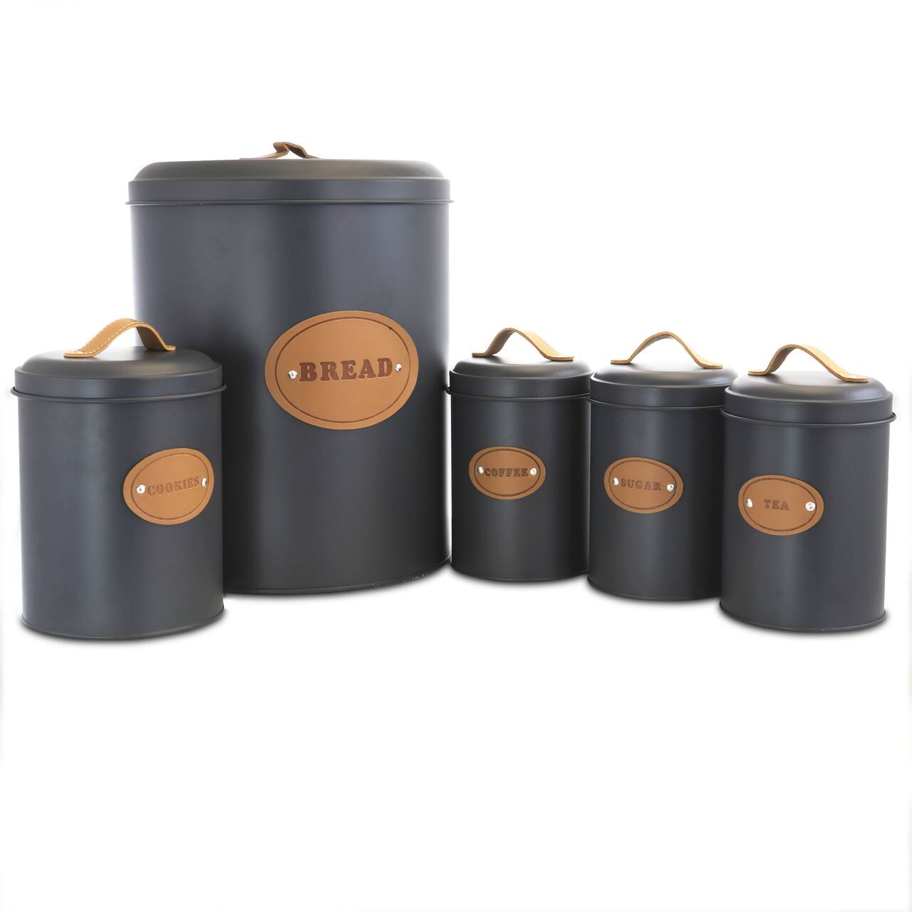 MegaChef Kitchen Food Storage & Organization Gray 5-Piece Canister Set